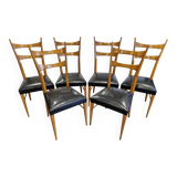 Set of 6 Italian design chairs from the 1960s