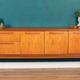 Retro Teak 1960s Long Meredew Sideboard On Hairpin Legs