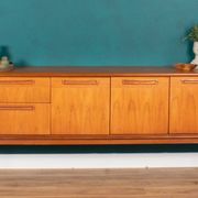Retro Teak 1960s Long Meredew Sideboard On Hairpin Legs