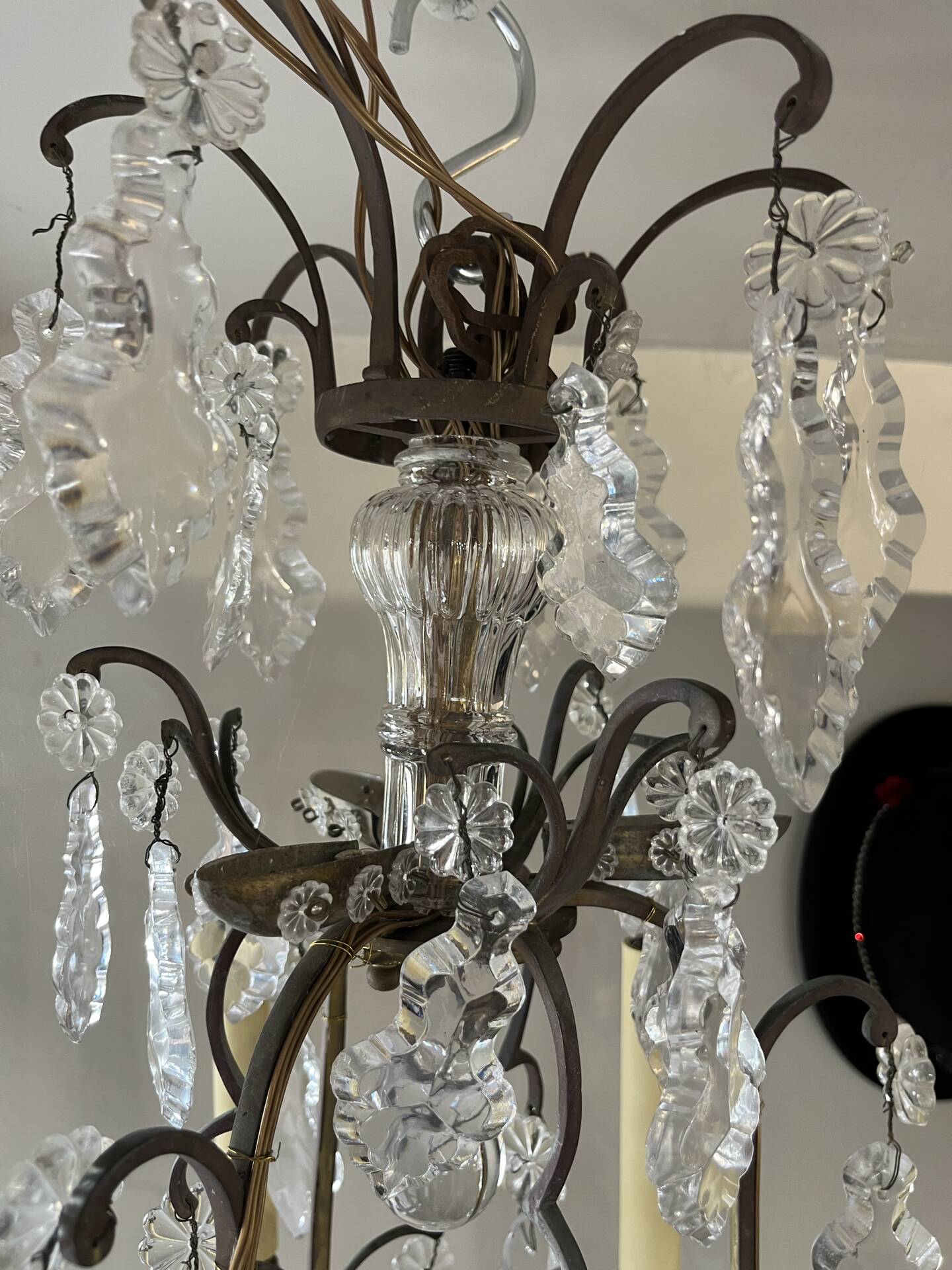 Lustre à pampille  cristal 19 eme