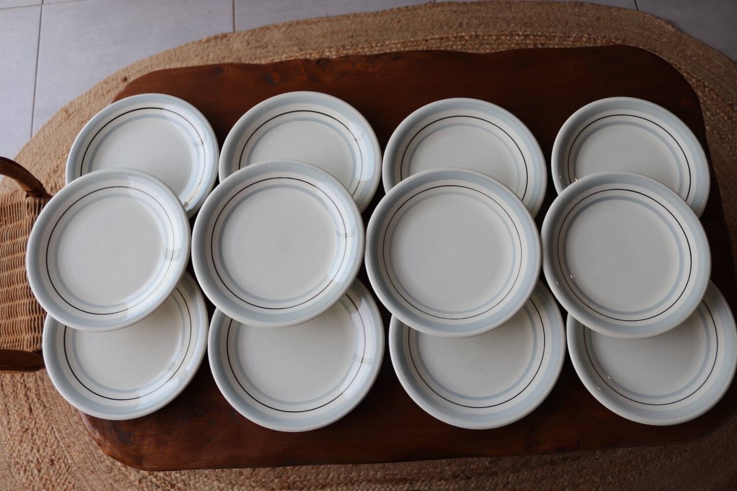 12 flat plates italy ceramic quadrifoglio