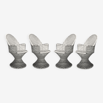 Ensemble de quatre chaises de jardin années 1960