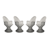 Ensemble de quatre chaises de jardin années 1960