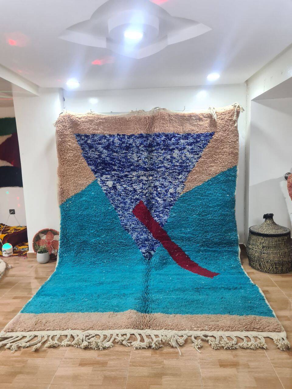 Handmade wool Berber rug 300X200 cm