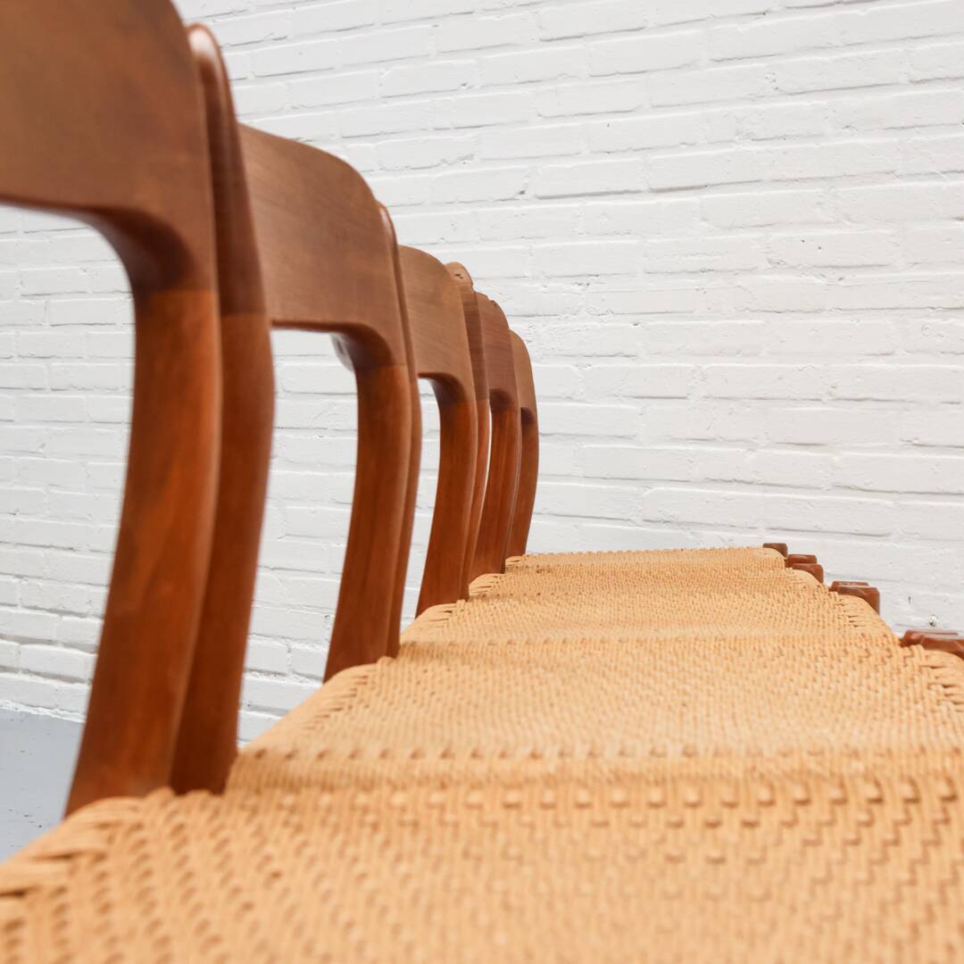 Niels Möller Model 75 Paper Cord Dining Chairs