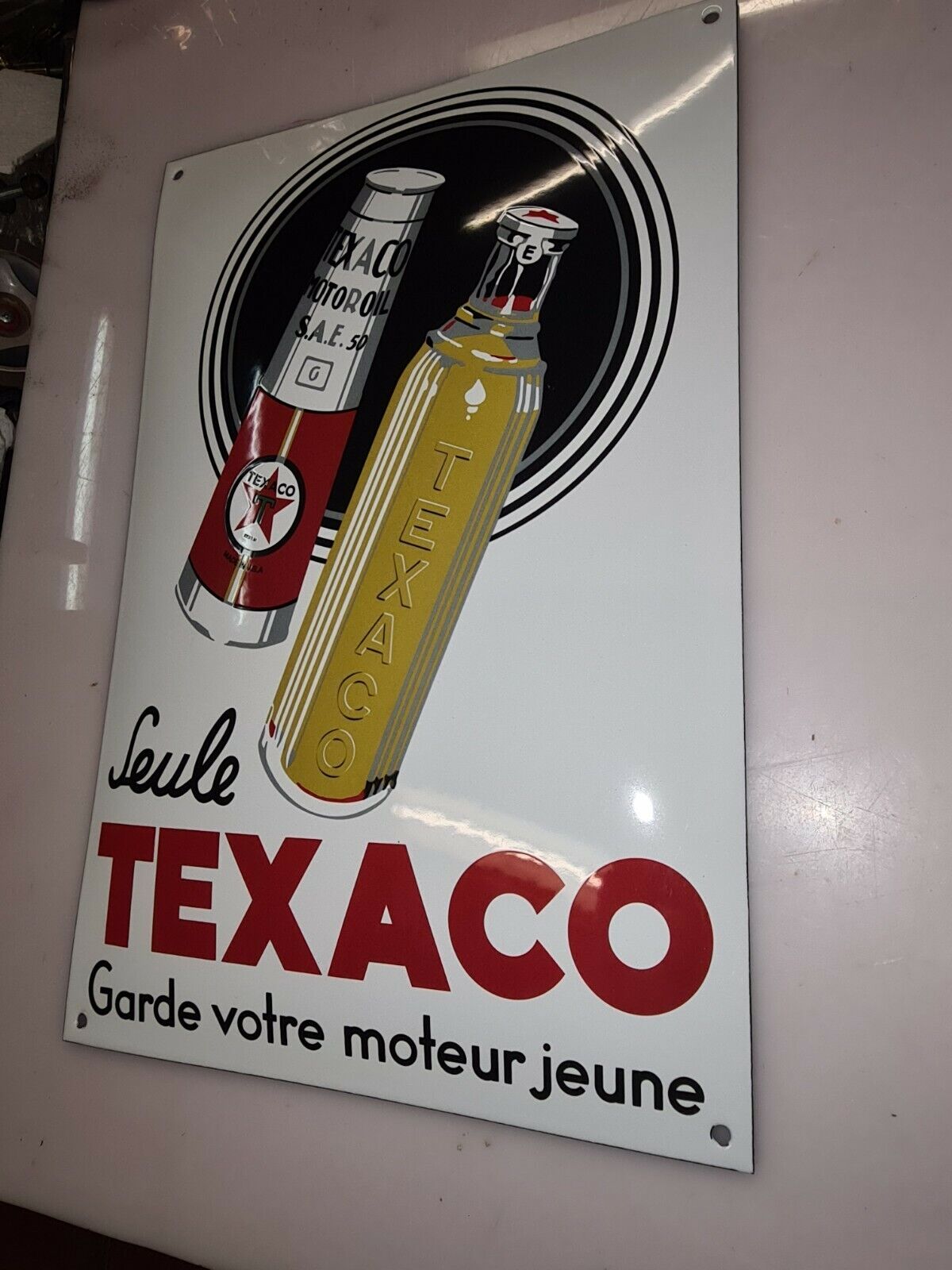 Texaco enamelled plate