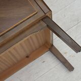 1960s, Danish radio/TV commode, laqered ash wood, wood marquetry door.