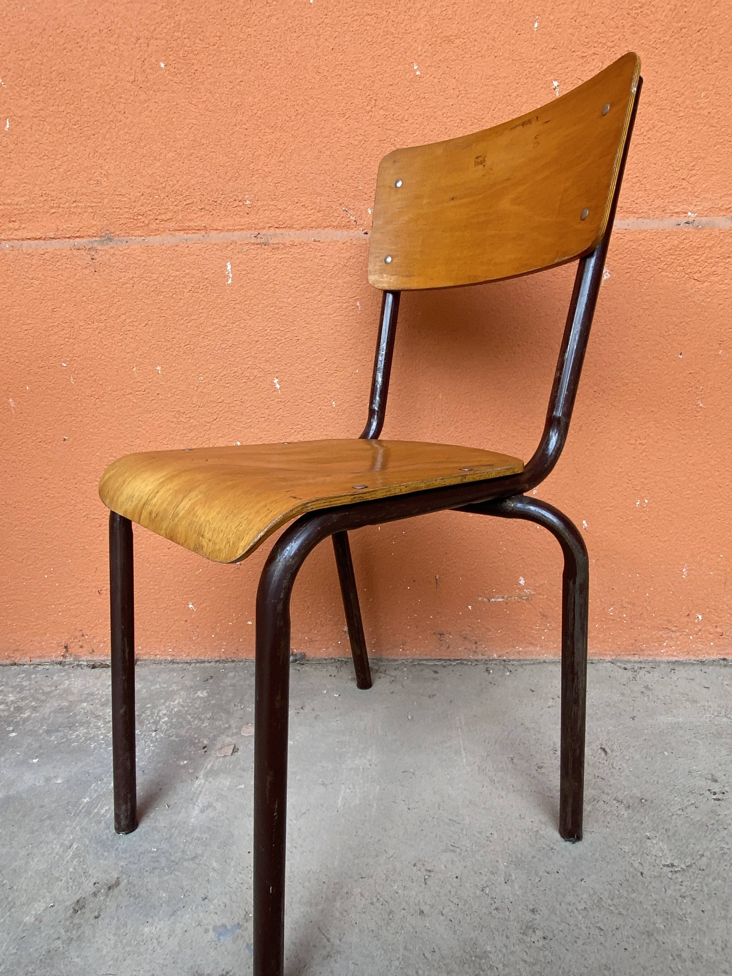 6 chaises école Mullca vintage 60s