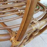 Rattan coffee table and 70's canning