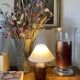 Ceramic lamp, fabric cable, cotton lampshade
