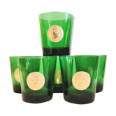 Green vintage glasses with kings' medallions