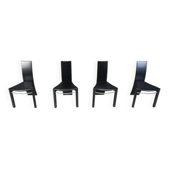 Chaises de salle à manger vintage en bois courbé, années 1980