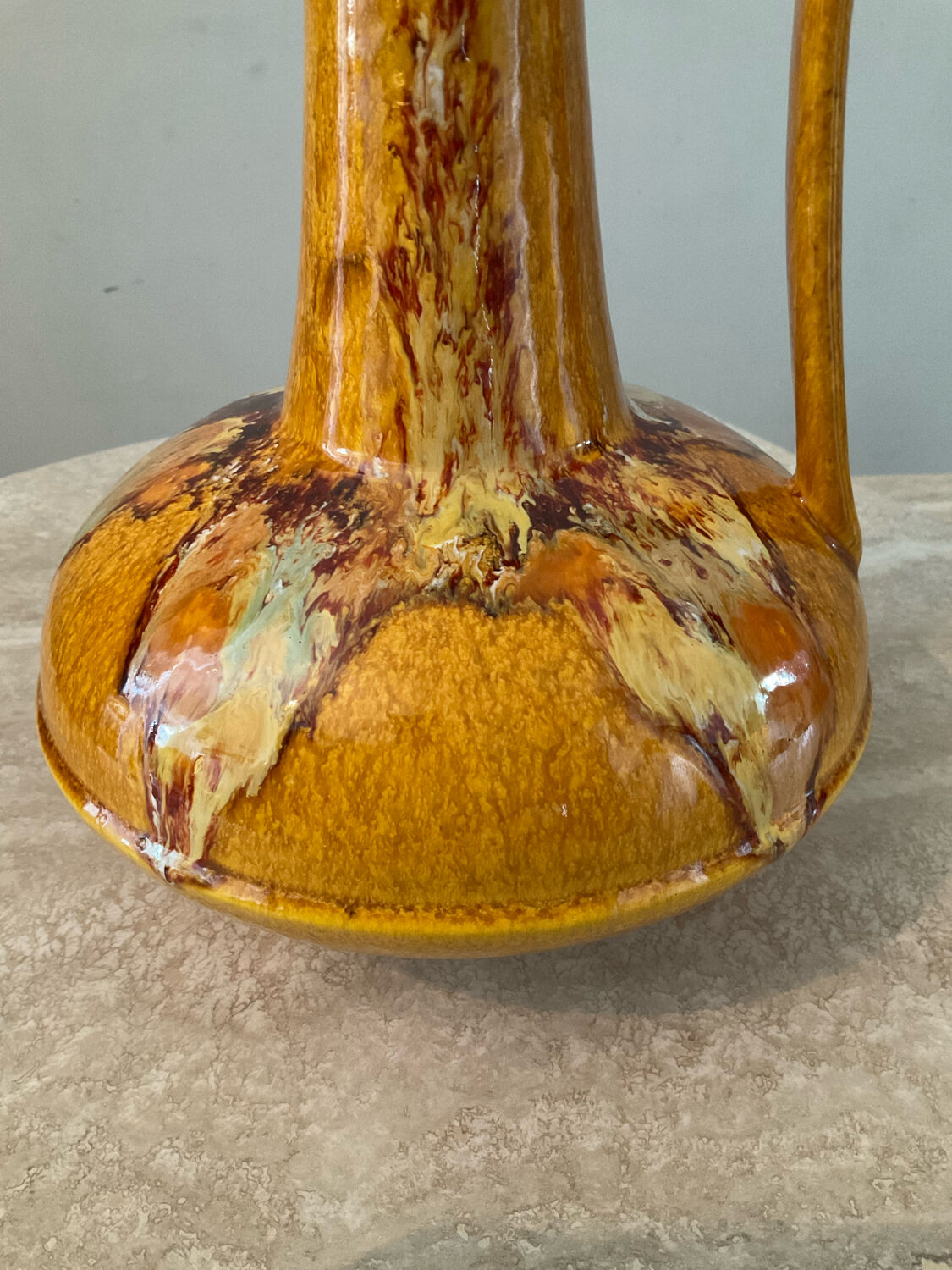 Vintage jug vase in glazed ceramic