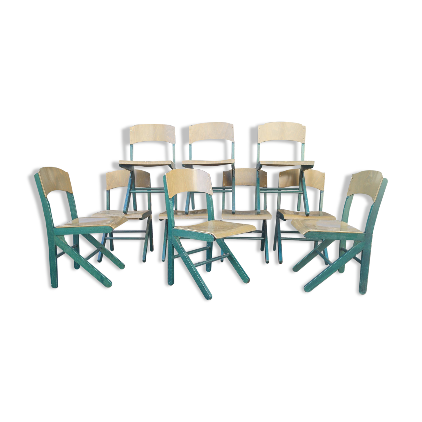 Set of 10 Bauman chairs 1980