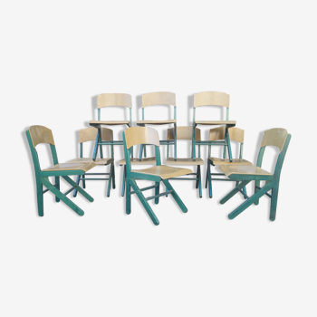 Lot de 10 chaises Bauman 1980