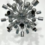 Lustre Sputnik chromé vintage par Reggiani Italie années 1970