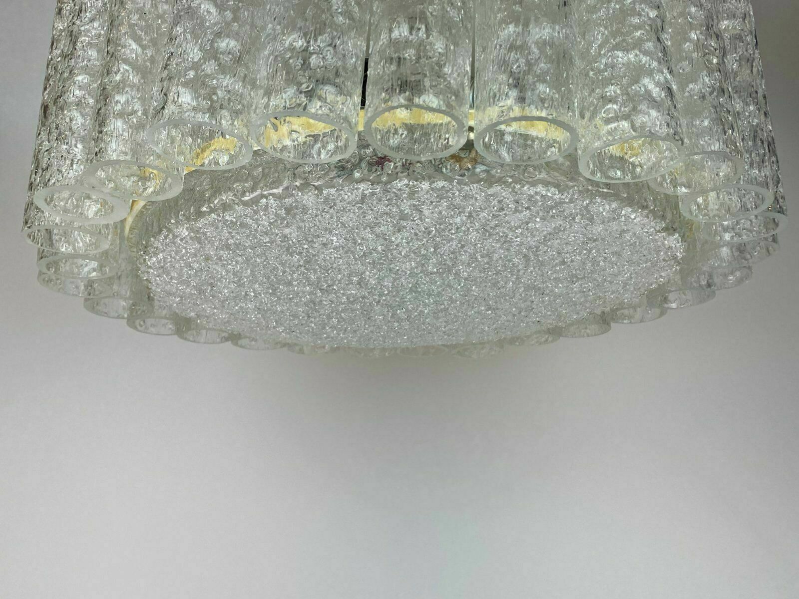XL 60s 70s Chandelier Chandelier Doria Brass Glass Space Age Design 60s