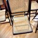 vintage wooden folding chairs with caning