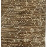 Handmade Tribal Decorative 207 cm x 293 cm Brown Wool Carpet