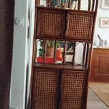 Woven rattan shelf