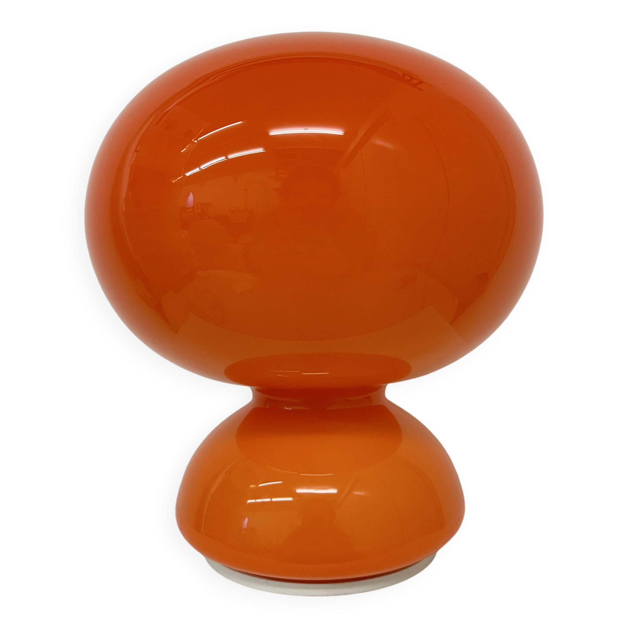 Space age orange glass table lamp , 1970s