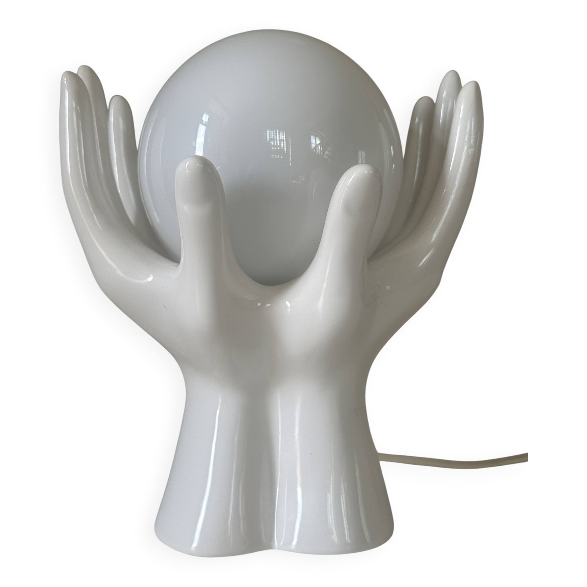Vintage 80s ceramic hand lamp
