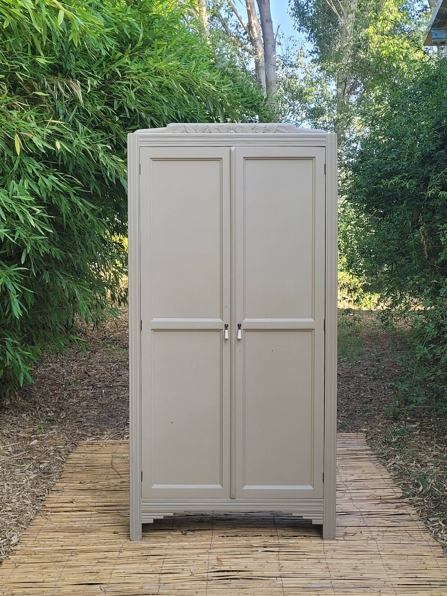 Renovated antique wardrobe - solid wood