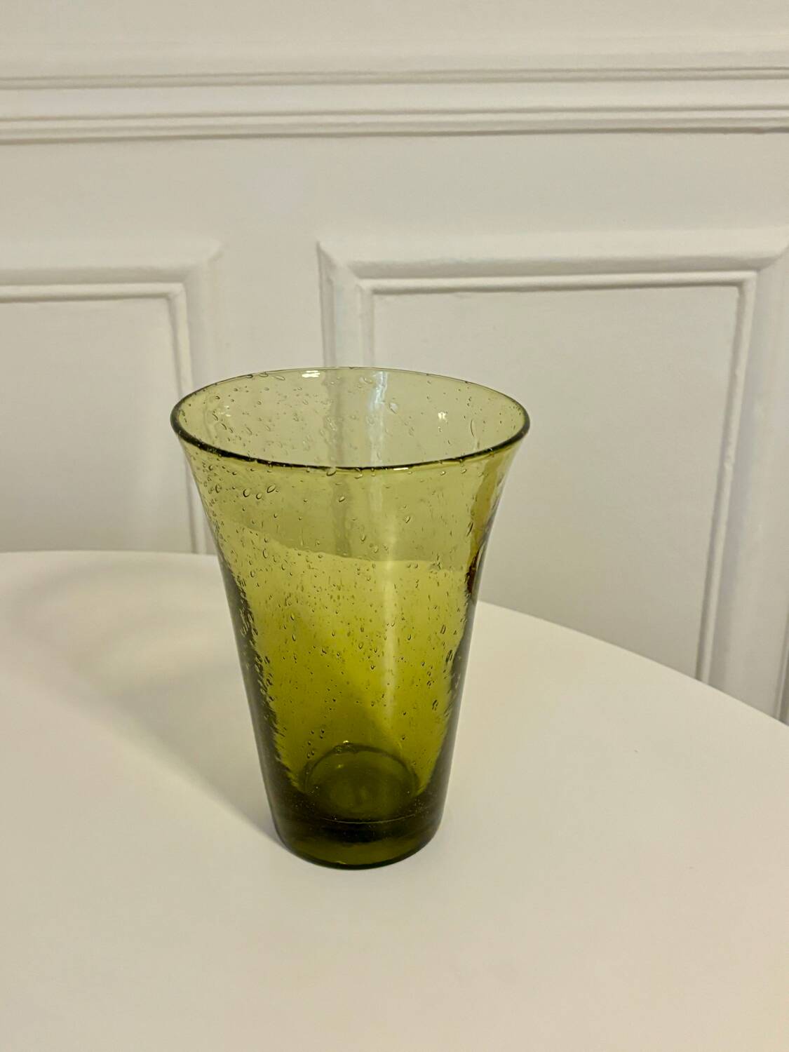 Biot bubble glass vase, green, 1970