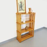 Bibliothèque étagère en pin vintage des années 80 dans le style Maison Regain