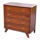 Vintage oak chest of drawers from the 50s with 4 drawers and compass feet