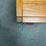 Maison Regain chest of drawers in elm and leather, 1970