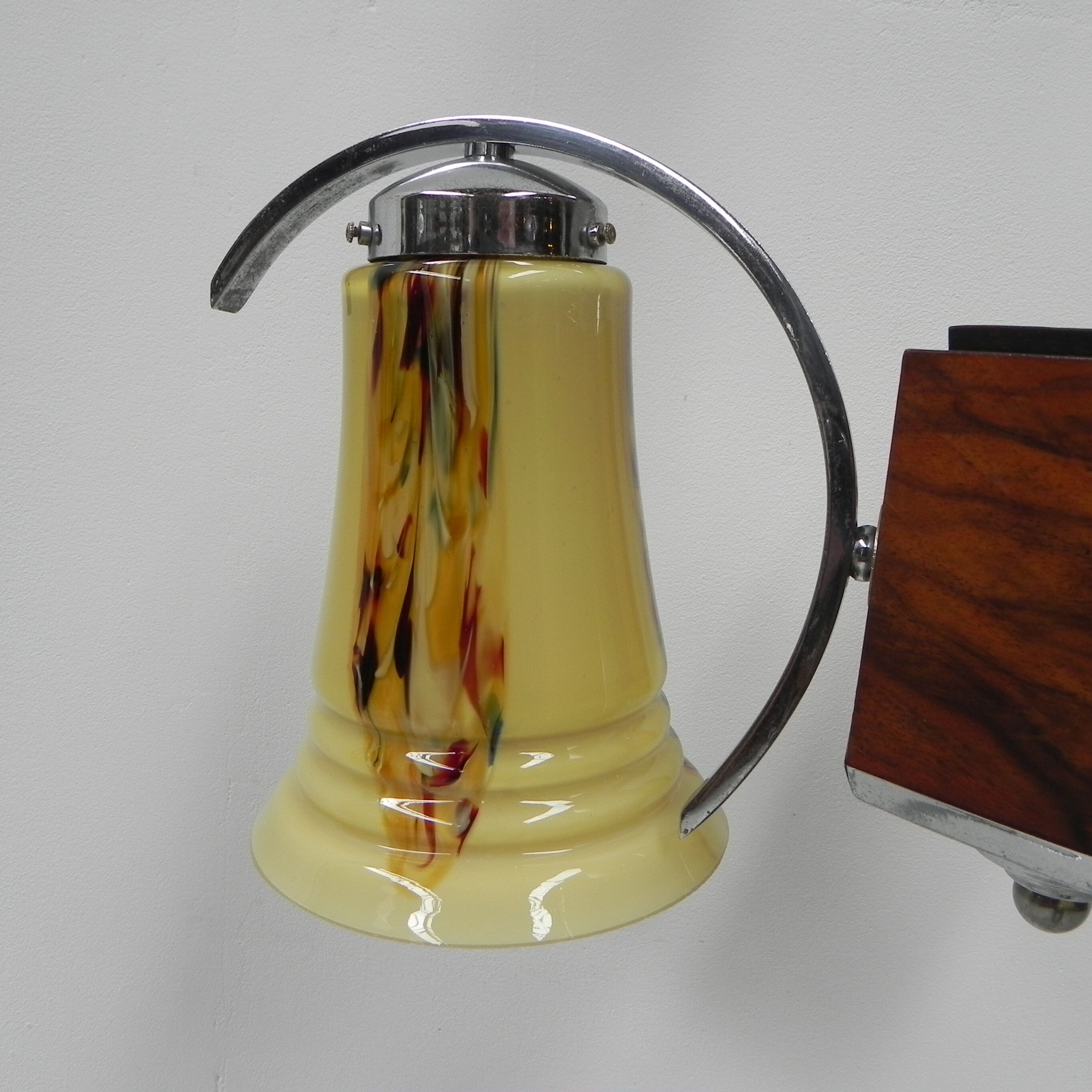 Art deco hanging lamp in glass