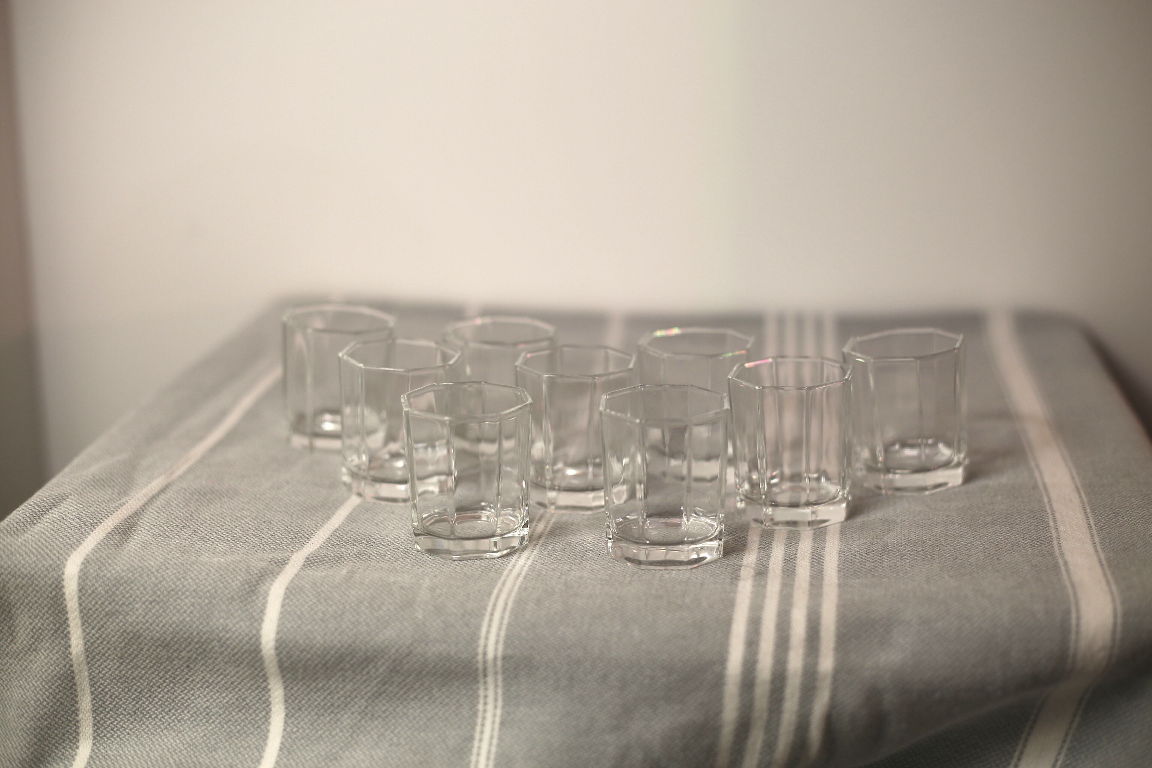 Mini octagonal shot glasses