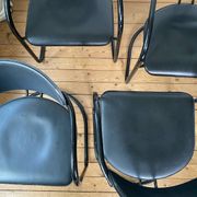 4 Effezeta chairs Italy tubular mid century vintage design 1980