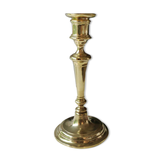 Antique torch candle holder, in polished brass, classic and refined
