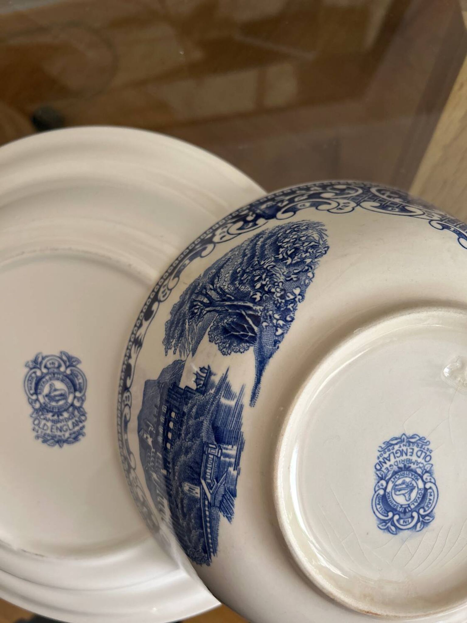 Salad bowl and hollow dish Earthenware OLD ENGLAND