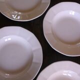 A set of 4 pink deep plates from Digoin Sarreguemines.