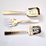Set of 3 modernist 1950s dessert cutlery in silver by RENEKA.
