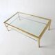 Glass and brass coffee table with gilded metal 1950-1970 MAISON JANSEN