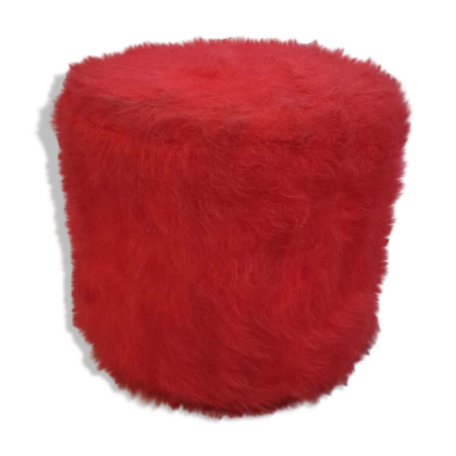 Pouf moumoute vintage red