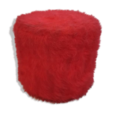 Pouf moumoute vintage red