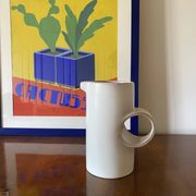 Organic modern white ceramic vase / jug, La Sfera Italy 1980s