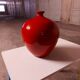 Vase rouge en céramique émaillée