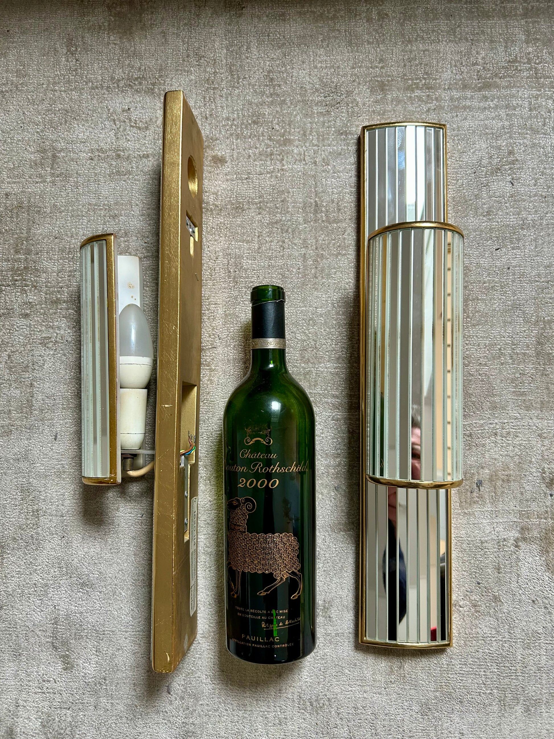 Pair of mirrored sconces by Dekundt, Belgium, 1980s (model 1620-114)