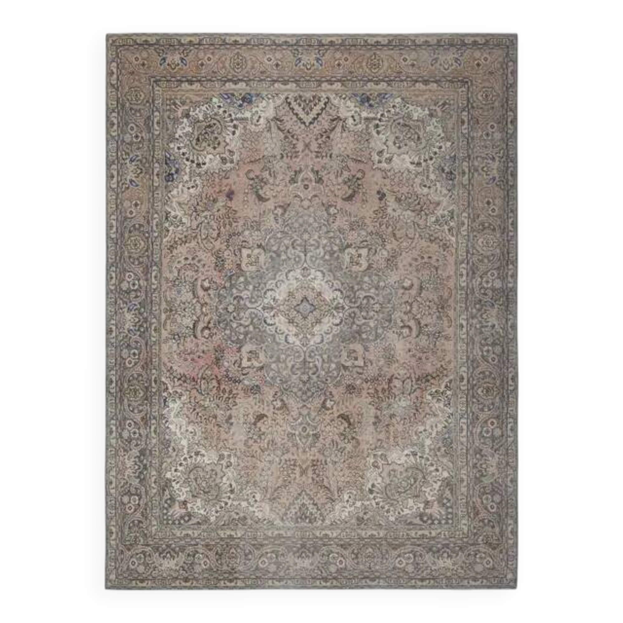 1960s Vintage Persian Handmade Wool Orange Area Rug 280x381