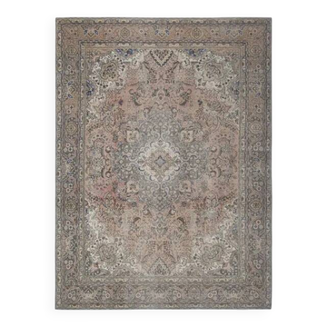 1960s Vintage Persian Handmade Wool Orange Area Rug 280x381