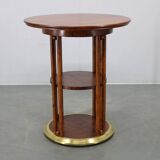 Vienna Secession coffee table in oak and brass, Czechoslovakia, 1920s.