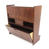 Rosewood bar cabinet "SK 661" and its 2 stools, Johannes Andersen, Denmark, 1960