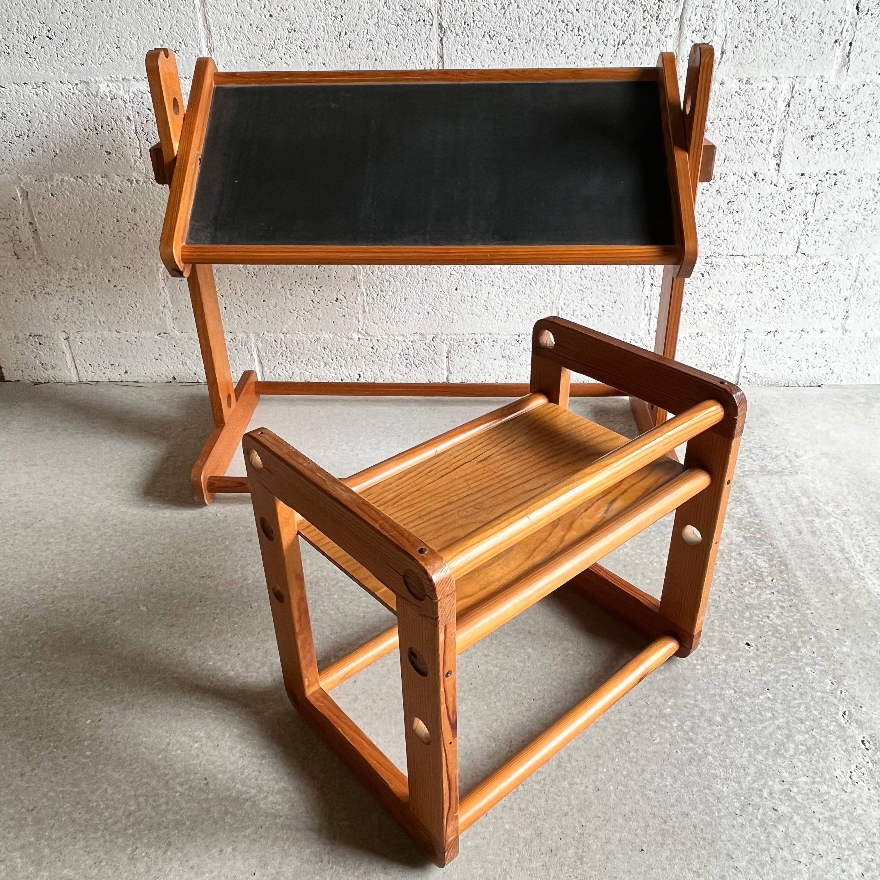 Evolutionary children's desk and its 70s chair