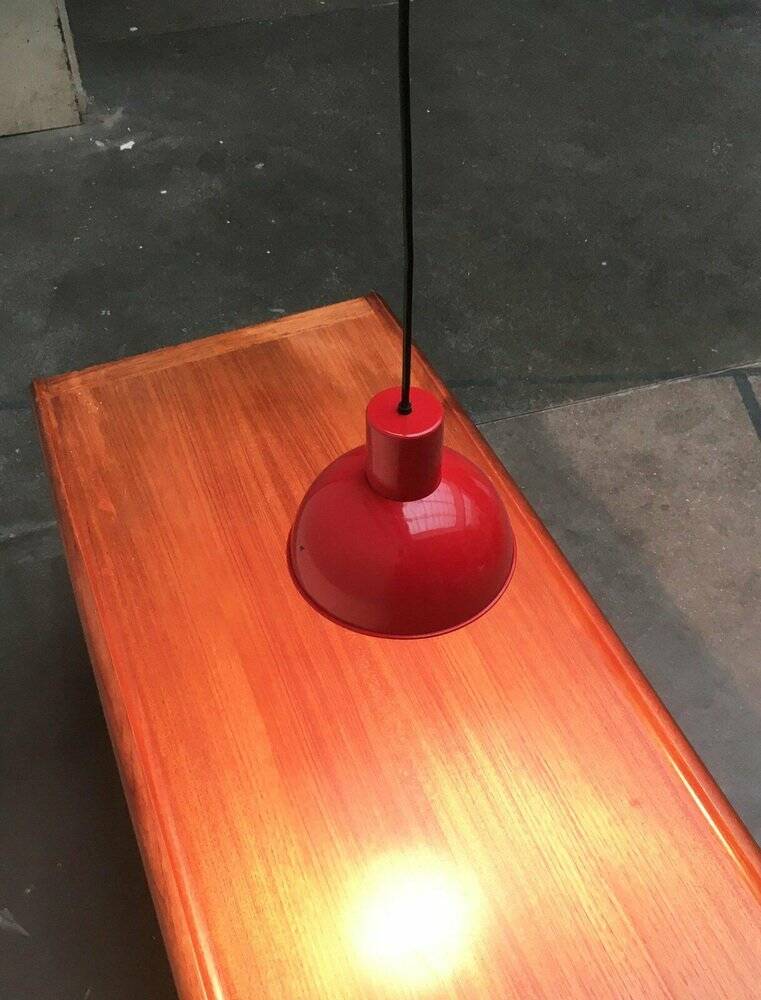 Mini bunker metal pendant lamp from the mid-century by Johannes Hammerborg for Fog & Mørup, 1970s.